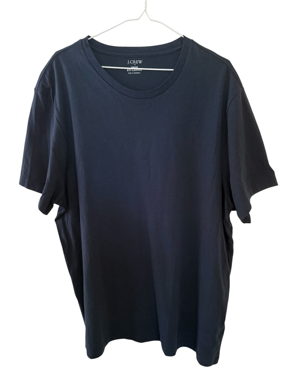 J Crew Men's Navy Blue Crewneck T-Shirt Short Sleeves Size 2XL XXL 100% Cotton